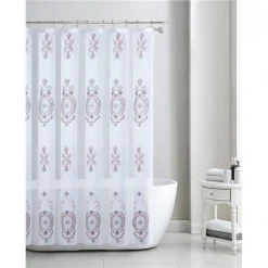 Olivia Gray SCZ071103 70 x 72 in. Zena Embroidered Shower Curtain – Blush