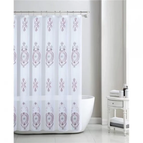 Olivia Gray SCZ071103 70 x 72 in. Zena Embroidered Shower Curtain – Blush