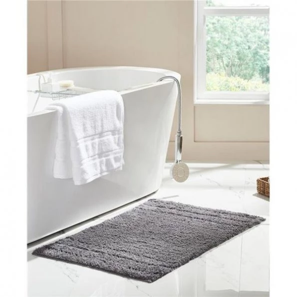 Olivia Gray RGE08334 24 x 36 in. Erin Cotton Bath Rug; Grey