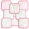 Rockabye Baby 762G-8 8 Piece Pink & White Girls Washcloth Set; Birdies & Stripe Print - 9 x 9 in.