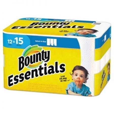 Procter & Gamble PGC75720 Bounty Essentials Select Size Paper Towels; White - Pack of 12