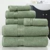 Lavish Home 67-0016-G Cotton 100 Percent Hotel Towel Set; Green - 6 Piece