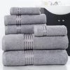 Lavish Home 67-0016-S Cotton 100 Percent Hotel Towel Set; Silver - 6 Piece