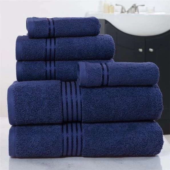Lavish Home 67-0016-BLA Cotton 100 Percent Hotel Towel Set; Navy - 6 Piece 1 Lavish Home 67-0016-BLA Cotton 100 Percent Hotel Towel Set; Navy – 6 Piece