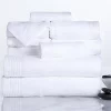 Lavish Home 67-0021-W Ribbed 100 Percent Cotton Towel Set; White - 10 Piece