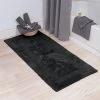 Lavish Home 67-0019-BLACK 24 x 60 in. Plus 100 Percent Cotton Bathroom Runner; Black