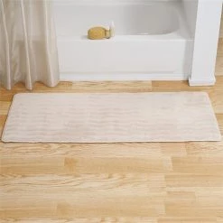 Lavish Home 67-11-I 24 x 60 in. Extra Long Memory Foam Bath Mat; Ivory