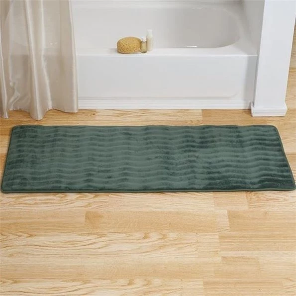 Lavish Home 67-11-G 24 x 60 in. Extra Long Memory Foam Bath Mat; Green