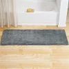 Lavish Home 67-11-P 24 x 60 in. Extra Long Memory Foam Bath Rug Mat; Platinum