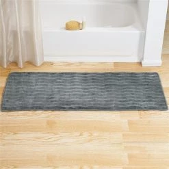 Lavish Home 67-11-P 24 x 60 in. Extra Long Memory Foam Bath Rug Mat; Platinum