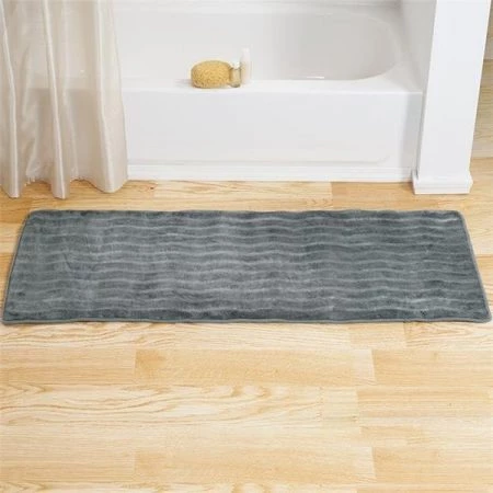 Lavish Home 67-11-P 24 x 60 in. Extra Long Memory Foam Bath Rug Mat; Platinum