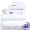 Lavish Home 67-0017-W 6 Piece Cotton Towel Set; White