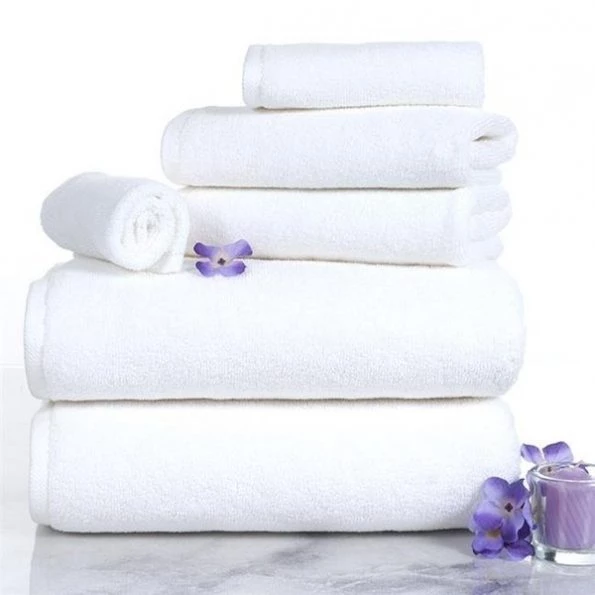 Lavish Home 67-0017-W 6 Piece Cotton Towel Set; White