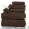 Lavish Homes Lavish Home 67-0017-C 6 Piece Cotton Towel Set; Chocolate