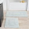 Lavish Home 67-0018-SF 100 Percent Cotton 2 Piece Bathroom Runner Set; Seafoam