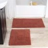 Lavish Home 67-0018-BRI 100 Percent Cotton 2 Piece Bathroom Runner Set; Brick