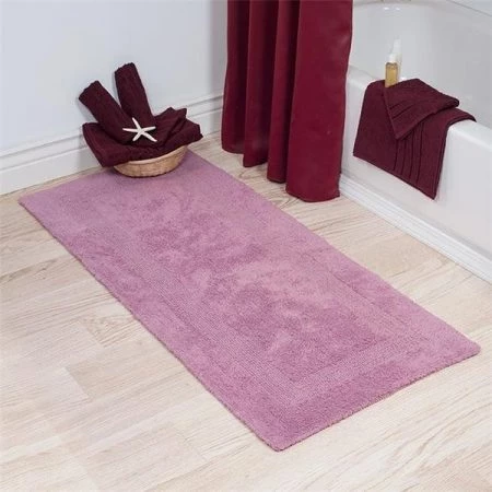 Lavish Home 67-0019-R 24 x 60 in. Plus 100 Percent Cotton Bathroom Runner; Rose