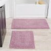 Lavish Home 67-0018-R 100 Percent Cotton 2 Piece Bathroom Runner Set; Rose