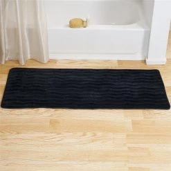 Lavish Home 67-11-BL 60 x 24.25 x 0.62 in. Memory Foam Extra Long Bath Rug Mat - Black