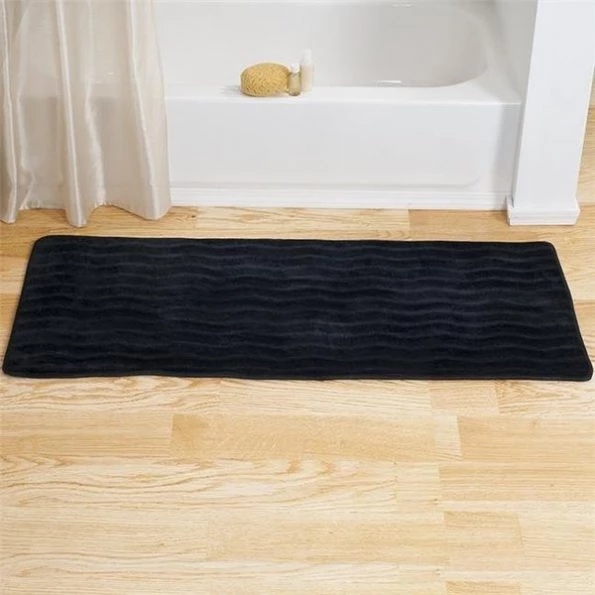 Lavish Home 67-11-BL 60 x 24.25 x 0.62 in. Memory Foam Extra Long Bath Rug Mat - Black 1 Lavish Home 67-11-BL 60 x 24.25 x 0.62 in. Memory Foam Extra Long Bath Rug Mat – Black