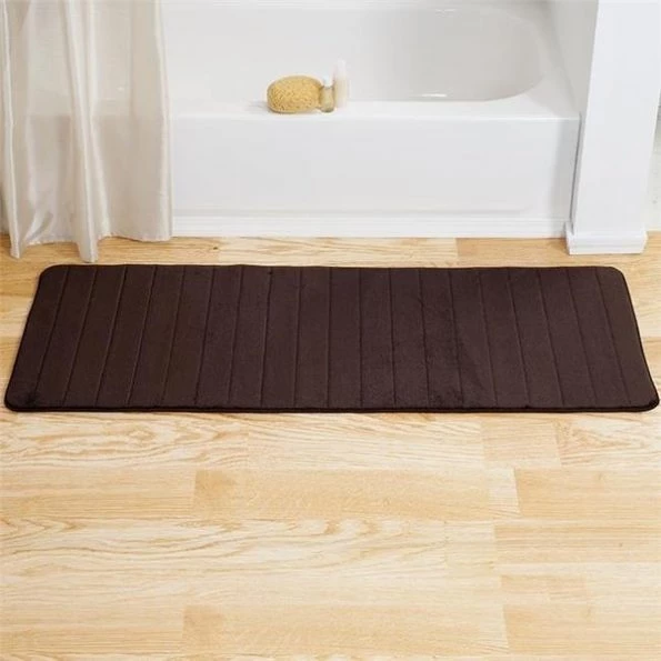 Lavish Homes Lavish Home 67-17-C 60 x 24.25 x 0.62 in. Memory Foam Striped Extra Long Bath Mat - Chocolate 1 Lavish Home 67-17-C 60 x 24.25 x 0.62 in. Memory Foam Striped Extra Long Bath Mat – Chocolate