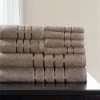 Lavish Home 67-0013-T 12 x 11.75 in. 100 Percent Cotton Plush Bath Towel Set; Taupe - 8 Piece