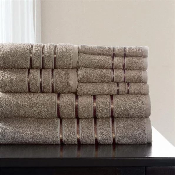 Lavish Home 67-0013-T 12 x 11.75 in. 100 Percent Cotton Plush Bath Towel Set; Taupe - 8 Piece 1 Lavish Home 67-0013-T 12 x 11.75 in. 100 Percent Cotton Plush Bath Towel Set; Taupe – 8 Piece