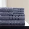 Lavish Home 67-0013-S 12 x 11.75 in. 100 Percent Cotton Plush Bath Towel Set; Silver - 8 Piece