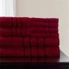 Lavish Home 67-0013-BU 12 x 11.75 in. 100 Percent Cotton Plush Bath Towel Set; Burgundy - 8 Piece