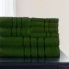 Lavish Home 67-0013-G 12 x 11.75 in. 100 Percent Cotton Plush Bath Towel Set; Green - 8 Piece