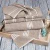 Lavish Home 67-0022-T 27.5 x 53 in. Rio 100 Percent Cotton Towel Set; Taupe - 8 Piece