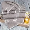 Lavish Home 67-0022-S 27.5 x 53 in. Rio 100 Percent Cotton Towel Set; Silver - 8 Piece