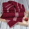 Lavish Home 67-0022-BU 27.5 x 53 in. Rio 100 Percent Cotton Towel Set; Burgundy - 8 Piece