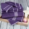 Lavish Homes Lavish Home 67-0022-E 27.5 x 53 in. Rio 100 Percent Cotton Towel Set; Eggplant - 8 Piece