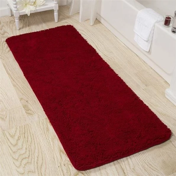 Lavish Home 67-19-BU 2 by 5 ft. Memory Foam Shag Bath Mat; Burgundy