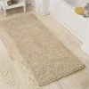 Lavish Home 67-19-I 2 by 5 ft. Memory Foam Shag Bath Mat; Ivory