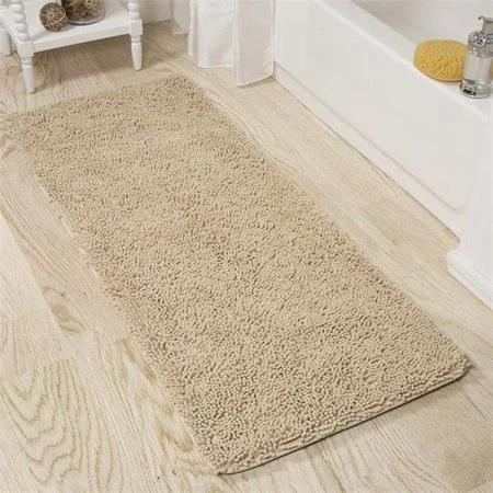 Lavish Home 67-19-I 2 by 5 ft. Memory Foam Shag Bath Mat; Ivory