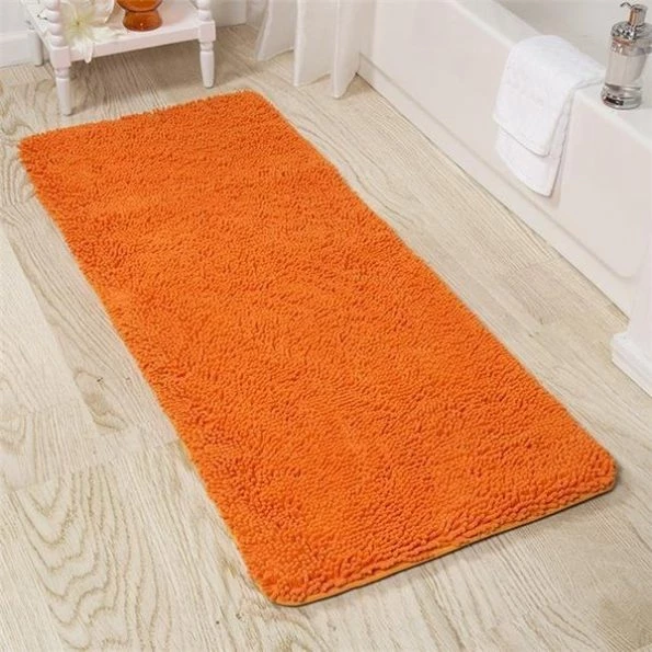 Lavish Home 67-19-O 2 by 5 ft. Memory Foam Shag Bath Mat; Orange