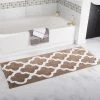 Lavish Home 67-0029-T 24 x 60 in. 100 Percent Cotton Trellis Bathroom Mat - Taupe