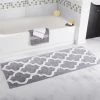 Lavish Home 67-0029-S 24 x 60 in. 100 Percent Cotton Trellis Bathroom Mat - Silver