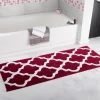 Lavish Homes Lavish Home 67-0029-BU 24 x 60 in. 100 Percent Cotton Trellis Bathroom Mat - Burgundy