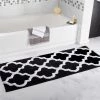 Lavish Homes Lavish Home 67-0029-BL 24 x 60 in. 100 Percent Cotton Trellis Bathroom Mat - Black