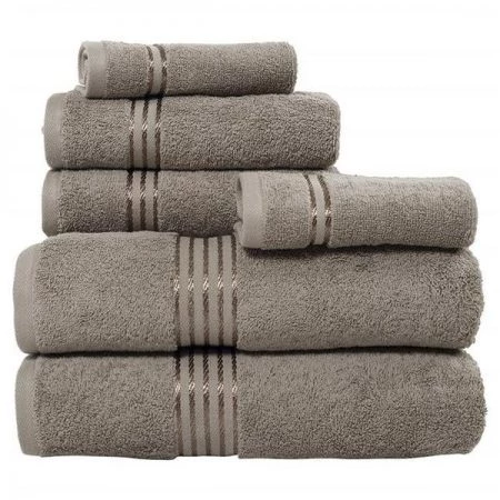 Bedford Home 67A-01806 100 Percent Cotton Hotel 6 Piece Towel Set - Taupe