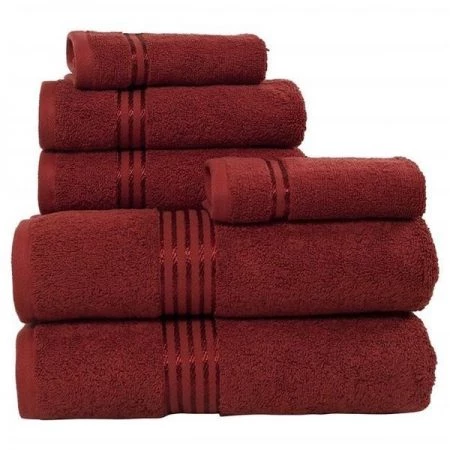 Bedford Home 67A-01851 100 Percent Cotton Hotel 6 Piece Towel Set - Burgundy