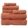 Bedford Home 67A-01875 100 Percent Cotton Hotel 6 Piece Towel Set - Brick