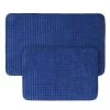 Bedford Home 67A-23345 2 Piece Memory Foam Bath Mat Set by Woven Jacquard Fleece - Navy
