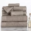 Bedford Home 67A-31107 Ribbed Cotton 10 Piece Towel Set - Taupe