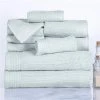 Bedford Home 67A-31121 Ribbed Cotton 10 Piece Towel Set - Seafoam