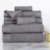 Bedford Home 67A-31138 Ribbed Egyptian Cotton 10 Piece Towel Set - Silver