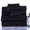 Bedford Home 67A-31176 Ribbed Cotton 10 Piece Towel Set - Black